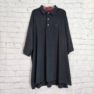FootJoy ProDry FJ Lisle Polo Shirt Mens 2XL Black Embroidered Short Sleeve Golf